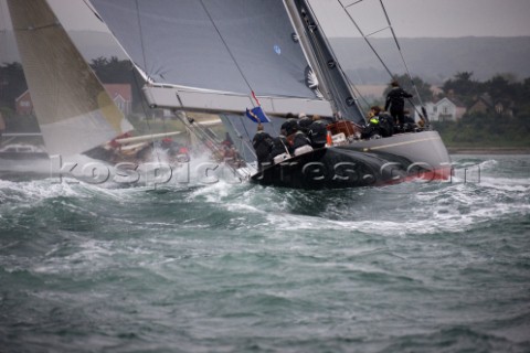 JULY 18  COWES UK the J Class yacht Rainbow racing in the J Class Regatta on The Solent Isle of Wigh