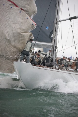 JULY 18  COWES UK the J Class yacht Ranger racing in the J Class Regatta on The Solent Isle of Wight