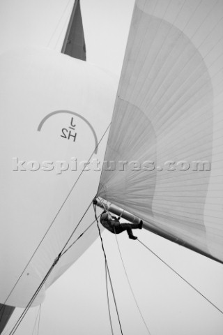 J Class racing in the J Class Regatta on The Solent Isle of Wight UK on July 18th 2012 Winds gusted 