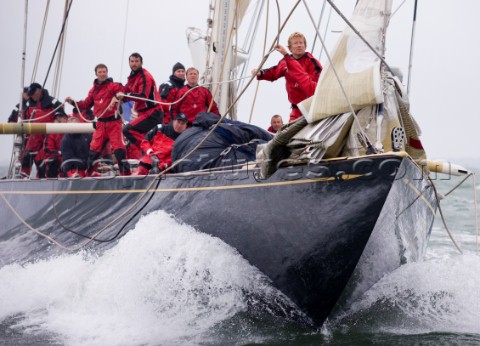 J Class racing in the J Class Regatta on The Solent Isle of Wight UK on July 18th 2012 Winds gusted 