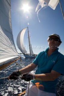 Classic Sparkman & Stephens, S&S 53 foot Yawl Skylark at the Voiles de Saint Tropez 2012