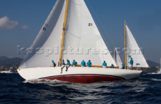 Classic Sparkman & Stephens, S&S 53 foot Yawl Skylark at the Voiles de Saint Tropez 2012