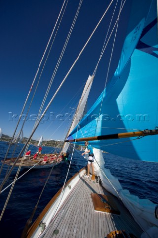 Classic Sparkman  Stephens SS 53 foot Yawl Skylark at the Voiles de Saint Tropez 2012